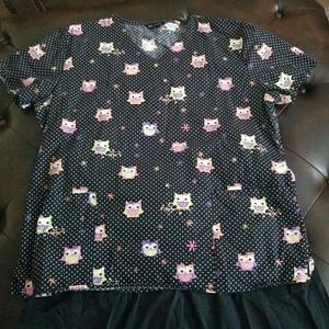Owl scrub outfit newer top, Koi pants worn
